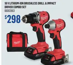 Canac 18 V Lithium-Ion Brushless Drill & Impact Driver Combo Set offer