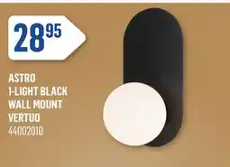 Canac Astro 1-Light Black Wall Mount VERTUO offer