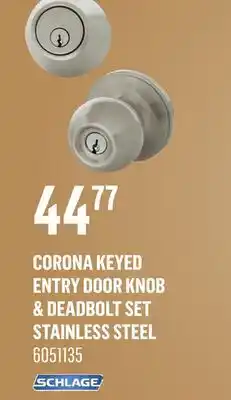 Canac Corona Keyed Entry Door Knob & Deadbolt Set Stainless Steel offer