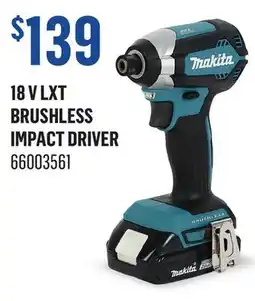 Canac 18 V LXT Brushless Impact Driver offer
