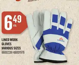 Canac Lined Work Gloves Small/Medium offer