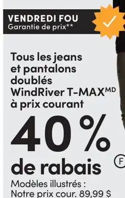 L'équipeur Tous les jeans et pantalons doublés WindRiver T-MAX offer
