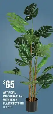 Canac VERTUO Artificial Monstera Plant with Black Plastic Pot 63 in offer