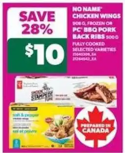 Real Canadian Superstore No Name Chicken Wings or PC BBQ Pork Back Ribs offer