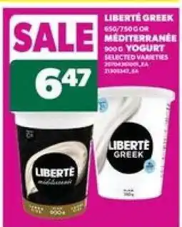 Real Canadian Superstore LIBERTÉ Greek or Méditerranée Yogurt offer