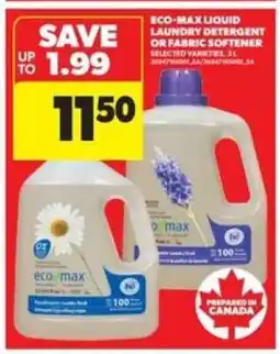 Real Canadian Superstore Eco-Max Liquid Laundry Detergent or Fabric Softener offer
