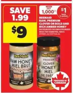 Real Canadian Superstore BeeMaid Raw Premium Clover or Bold and Rich Amber Honey offer