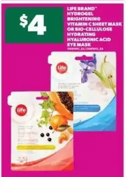 Real Canadian Superstore Life Brand Hydrogel Masks offer