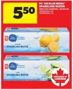 Real Canadian Superstore PC or Blue Menu Sparkling Water offer