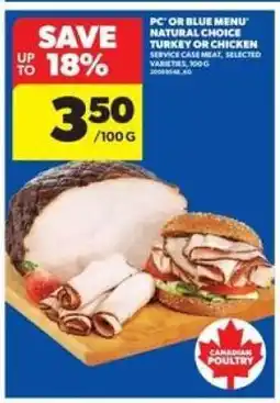 Real Canadian Superstore PC or Blue Menu Natural Choice Turkey or Chicken offer