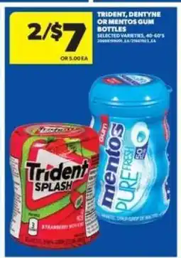 Real Canadian Superstore Trident, Dentyne or Mentos Gum Bottles offer