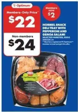 Real Canadian Superstore Hormel Snack Deli Tray with Pepperoni and Genoa Salami offer