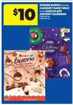 Real Canadian Superstore Kinder Bueno or Cadbury Dairy Milk Chocolate Advent Calendar offer