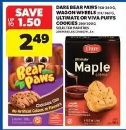 Real Canadian Superstore Dare Bear Paws, Wagon Wheels, Ultimate or Viva Puffs Cookies offer