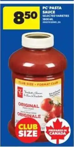 Real Canadian Superstore PC PASTA SAUCE offer