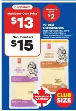Real Canadian Superstore PC Deli Cheese Slices offer