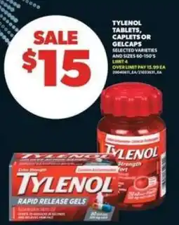 Real Canadian Superstore Tylenol Tablets, Caplets or Gelcaps offer