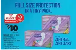 Real Canadian Superstore Always Pads and Tampax Tampons offer