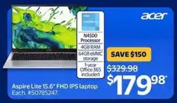 Walmart Aspire Lite 15.6 FHD IPS laptop offer