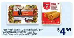 Walmart Your Fresh Market 2-pack pasta or Summ! appetizers offer