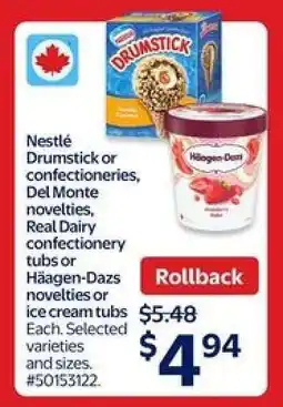 Walmart Nestlé Drumstick or Häagen-Dazs offer