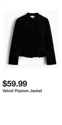 H&M Velvet Peplum Jacket offer