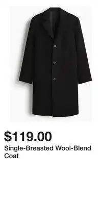 H&M Single-Breasted Wool-Blend Coat offer