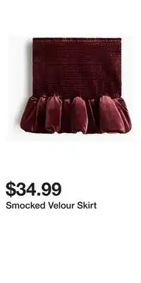 H&M Smocked Velour Skirt offer