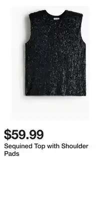 H&M Sequined Top with Shoulder Pads offer