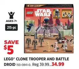 Canadian Tire Lego clone trooper and battle droid offer