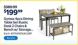 Walmart Gymax 4pcs Dining Table Set offer