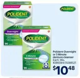 Walmart Polident Overnight or 3 Minute denture cleanser offer