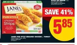 No Frills JANES PUB STYLE BREADED CHICKEN or TURKEY offer