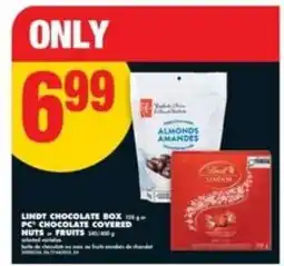 No Frills LINDT CHOCOLATE BOX / PC CHOCOLATE COVERED NUTS / FRUITS offer