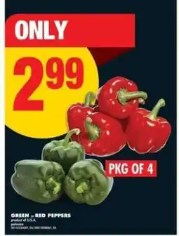 No Frills GREEN or RED PEPPERS offer