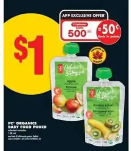 No Frills PC ORGANICS BABY FOOD POUCH offer