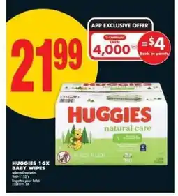 No Frills Huggies 16x Baby Wipes offer