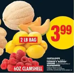 No Frills Cantaloupe, Farmer's Market Lemons, Raspberries offer