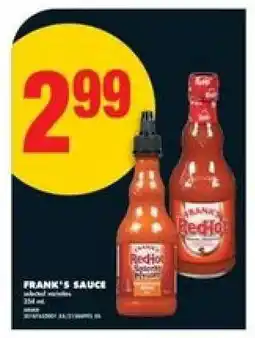 No Frills FRANK'S SAUCE offer