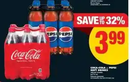 No Frills COCA-COLA or PEPSI SOFT DRINKS offer