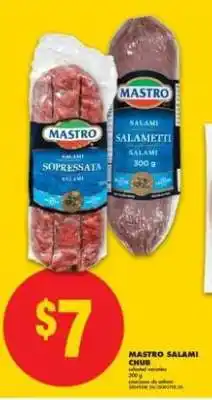 No Frills MASTRO SALAMI CHUB offer