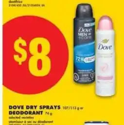 No Frills Dove Dry Sprays Deodorant offer