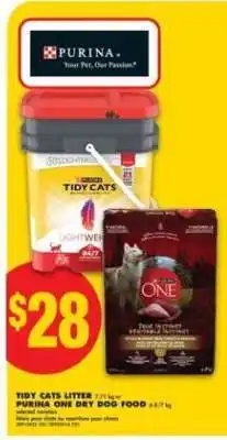 No Frills TIDY CATS LITTER & PURINA ONE DRY DOG FOOD offer