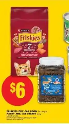 No Frills FRISKIES DRY CAT FOOD / PARTY MIX CAT TREATS offer
