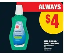 No Frills LIFE BRAND MOUTHWASH offer