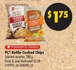 No Frills PC Kettle Cooked Chips offer