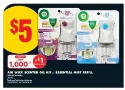 No Frills AIR WICK SCENTED OIL KIT or ESSENTIAL MIST REFILL offer
