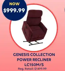 Wellwise by Shoppers GENESIS COLLECTION POWER RECLINER LC150M/S offer