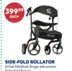Wellwise by Shoppers SIDE-FOLD ROLLATOR Drive Medical Airgo eXcursion offer