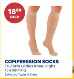Wellwise by Shoppers COMPRESSION SOCKS Truform ladies Knee-Highs 15-20 mm gh offer